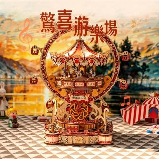 木製 DIY 立體拼圖 手作 模型 摩天輪旋轉木馬音樂盒 擺件 創意擺飾八音盒 生日禮物