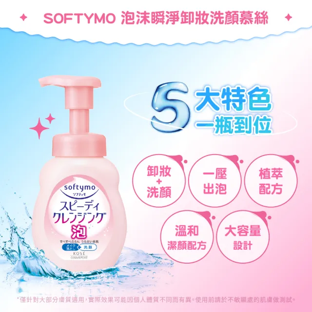 【KOSE SOFTYMO 絲芙蒂】泡沫瞬淨卸妝洗顏慕絲補充包170ml(卸妝慕斯/洗卸合一/臉部清潔)