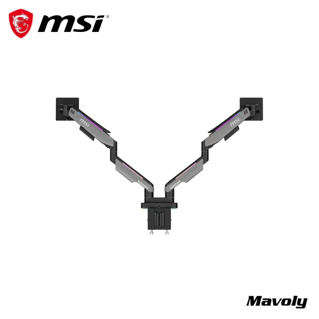 【MSI 微星】MPG MT201DRG 雙螢幕手臂架 雙螢幕支架 安裝腳架 桌上型電腦螢幕支架 雙臂支架 20KG 35吋