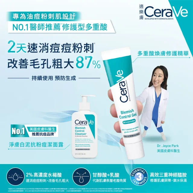 【CeraVe適樂膚】戰痘神器雙入組★多重酸煥膚修護精華40ml*2_A(極效煥膚/水楊酸)
