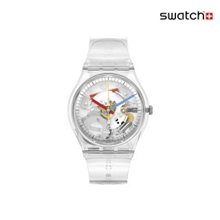【SWATCH】CLEARLY GENT 經典手錶/男錶/女錶/瑞士製造 SO28K100-S06(34mm)