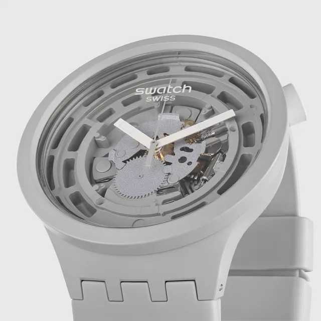 【SWATCH】C-GREY 大錶面手錶/男錶/女錶/瑞士製造 SB03M100(47mm)