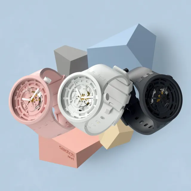 【SWATCH】C-GREY 大錶面手錶/男錶/女錶/瑞士製造 SB03M100(47mm)