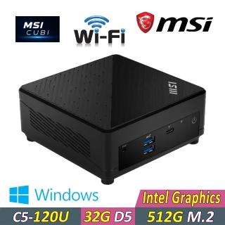【MSI 微星】微星 CUBI 5 1M-446BTW Win11{MIC5-007M W}迷你電腦(C5-120U/32G D5/512G)
