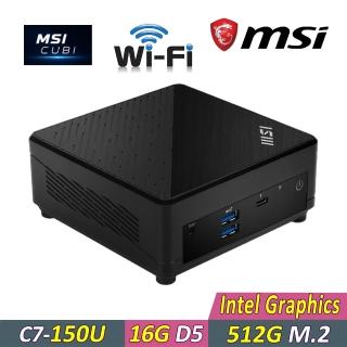【MSI 微星】微星 CUBI 5 1M-448BTW{MIC7-004M}迷你電腦(C7-150U/16G D5/512G)
