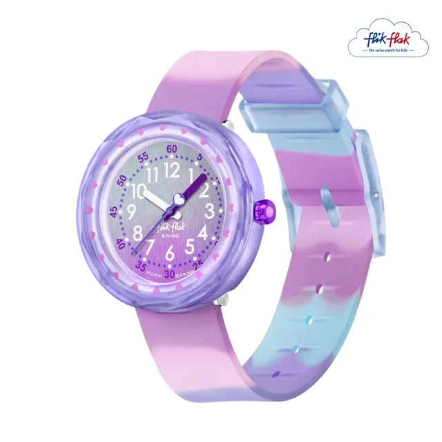 【Flik Flak】FUZE IN PURPLE 兒童手錶 兒童禮物/安全防水/瑞士製造 FCSP131(36.7mm)
