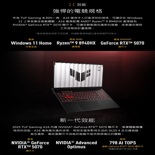 【ASUS 華碩】16吋GeForce RTX 5060 R7電競筆電(FA608UMI-0091A260H/R7-260/16G/512GB/W11)