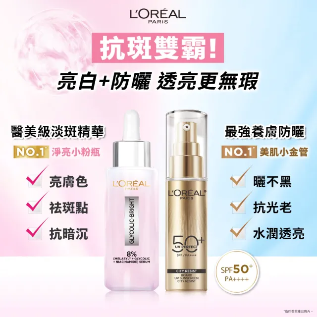 【L’OREAL Paris 巴黎萊雅】多效防護輕裸美肌乳30ml  2入組_美肌小金管/控油小銀管(防曬/妝前乳)