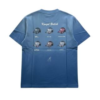 【KANGOL】短T 藍色 洗水 落肩 重磅 帽子 短袖 上衣 中性(6625100382)