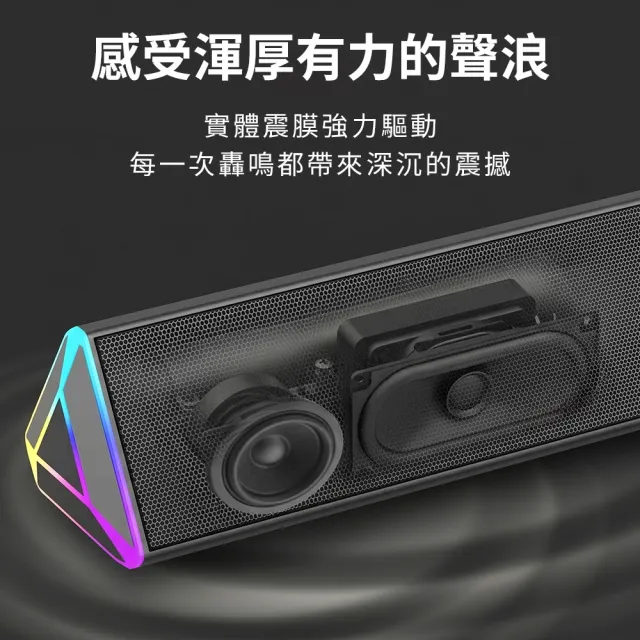 【e-Power】BS-600 一體式RGB喇叭 SoundBar 聲霸 有線喇叭(音箱 喇叭 音響 電腦喇叭)