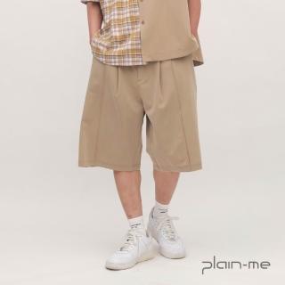 【plain-me】短褲 格紋 拼接 西料 男褲子 西料格紋拼接短褲 PLN1742-261