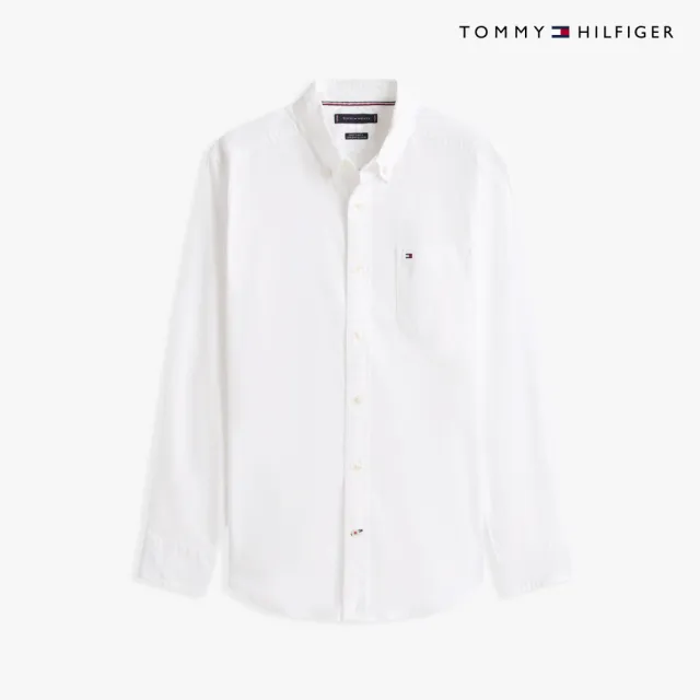 【TOMMY HILFIGER】官方旗艦館彈性長袖牛津襯衫_裸色