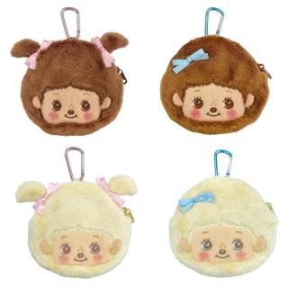 日本限定 Monchhichi 蒙奇奇吊飾零錢包 | 登山扣拉鍊包 | 緞帶蝴蝶結