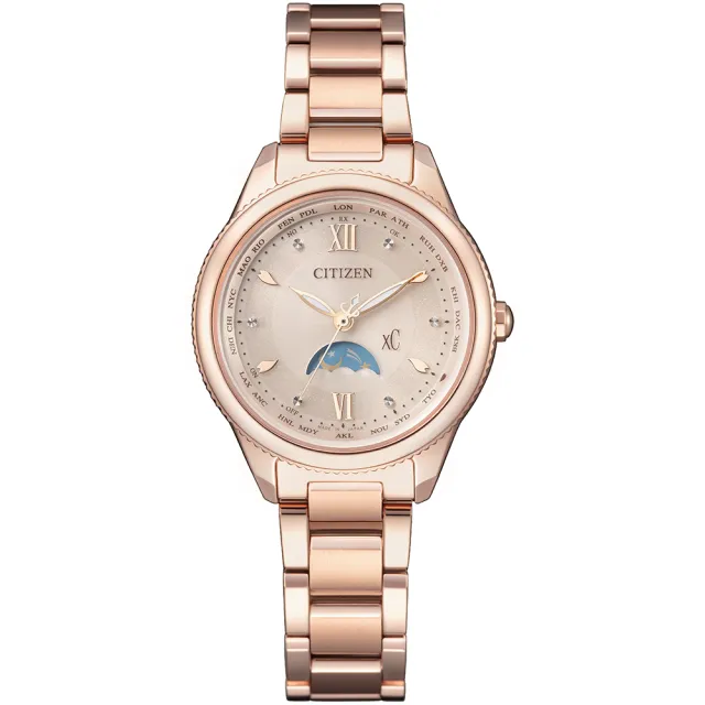 【CITIZEN 星辰】xC 心蕊.台灣限定款 光動能鈦金電波錶-29mm 雙11 送禮(EE1003-68W)