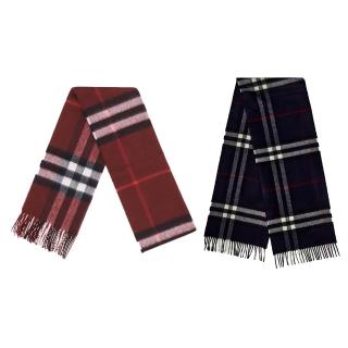 【BURBERRY 巴寶莉】Burberry 羊絨 格紋圍巾