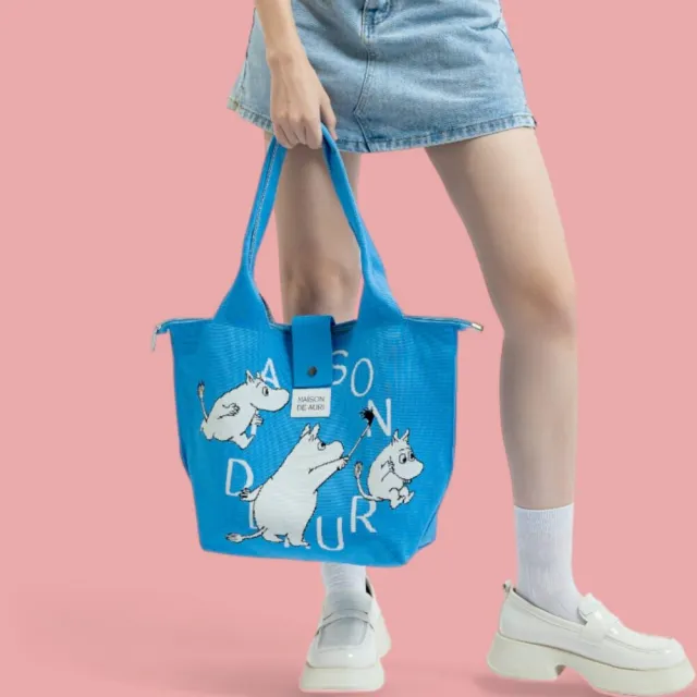 【MAISON DE AURI】雙11 Poche Grande|Moomin: Moomin 嚕嚕米 大口袋包 / 厚針織
