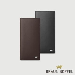 【BRAUN BUFFEL 德國小金牛】彬達 14卡兩折長夾-多色任選(BF584-621-BK/POS) 錢包送禮推薦