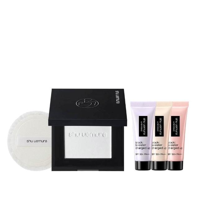 【Shu uemura 植村秀】官方直營  無極限霧光蜜粉餅組(Shu uemura/控油/定妝/粉蕊+粉餅盒+粉撲