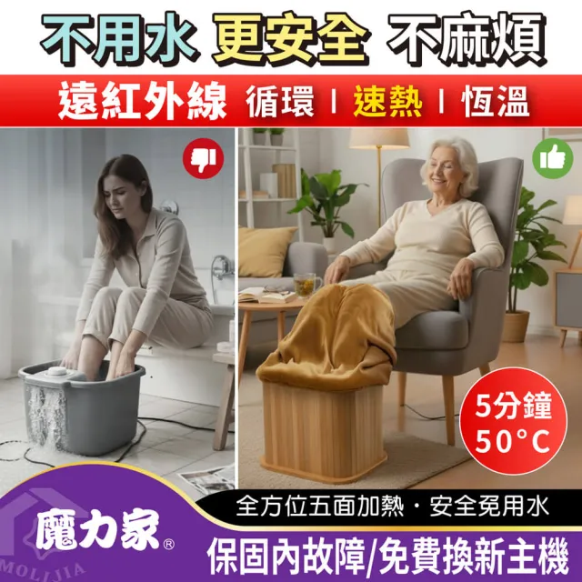 【MOLIJIA 魔力家】知足常熱遠紅外線原木桑拿桶-單口小型/恆溫泡腳機/泡腳桶/蒸腳機/足浴桶(BY010078)