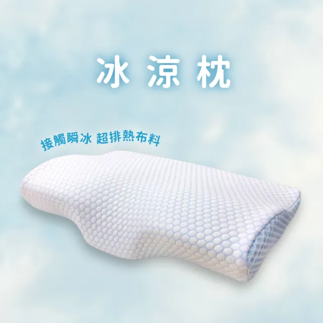 【Beroso 倍麗森】涼感冰絲透氣護頸防鼾記憶枕-涼感(SGS檢驗合格 支撐頸部 護頸枕 記憶枕)