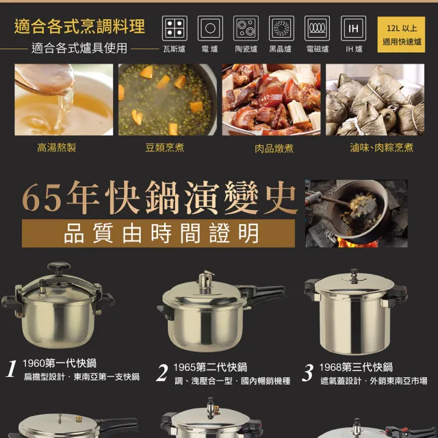 【Buffalo 牛頭牌】雅登快鍋8L(壓力鍋 304不銹鋼 SGS檢測安全無毒 電磁爐 IH爐 營業用)