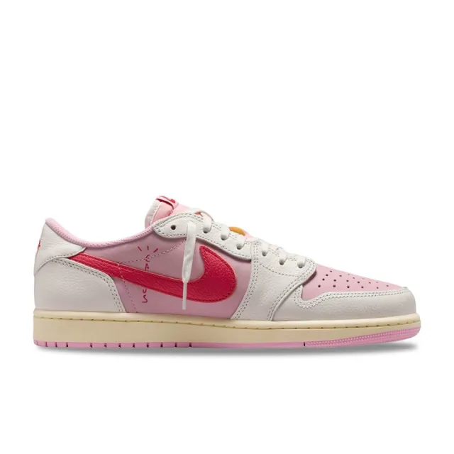 【NIKE 耐吉】Travis Scott x Nike Air Jordan 1 Low OG SP 粉紅倒勾 聯名爆款 街頭 男鞋 IQ7604-101