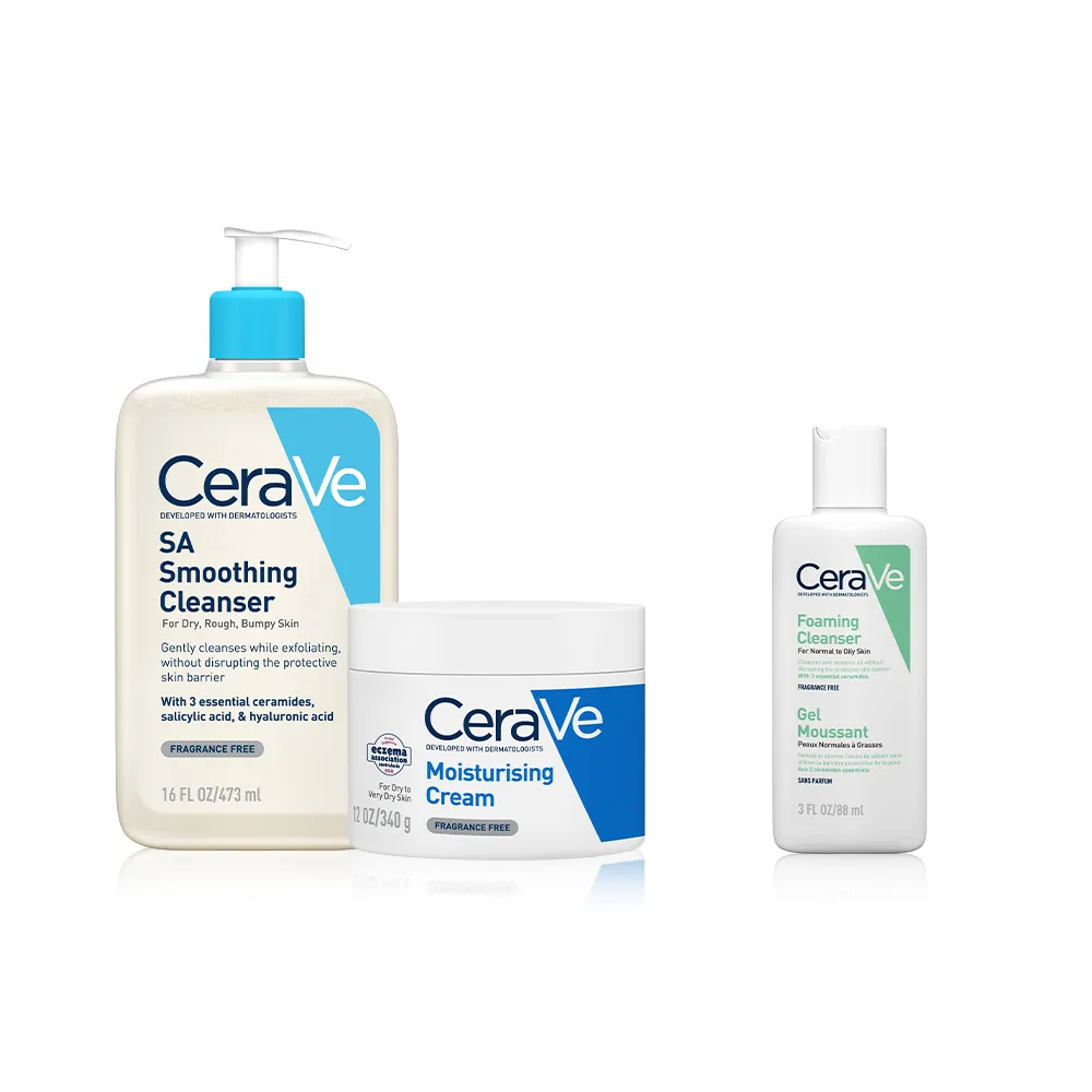 【CeraVe 適樂膚】角質代謝嫩膚組★長效潤澤修護霜+水楊酸煥膚淨嫩潔膚露 473ml(臉部身體乳霜)