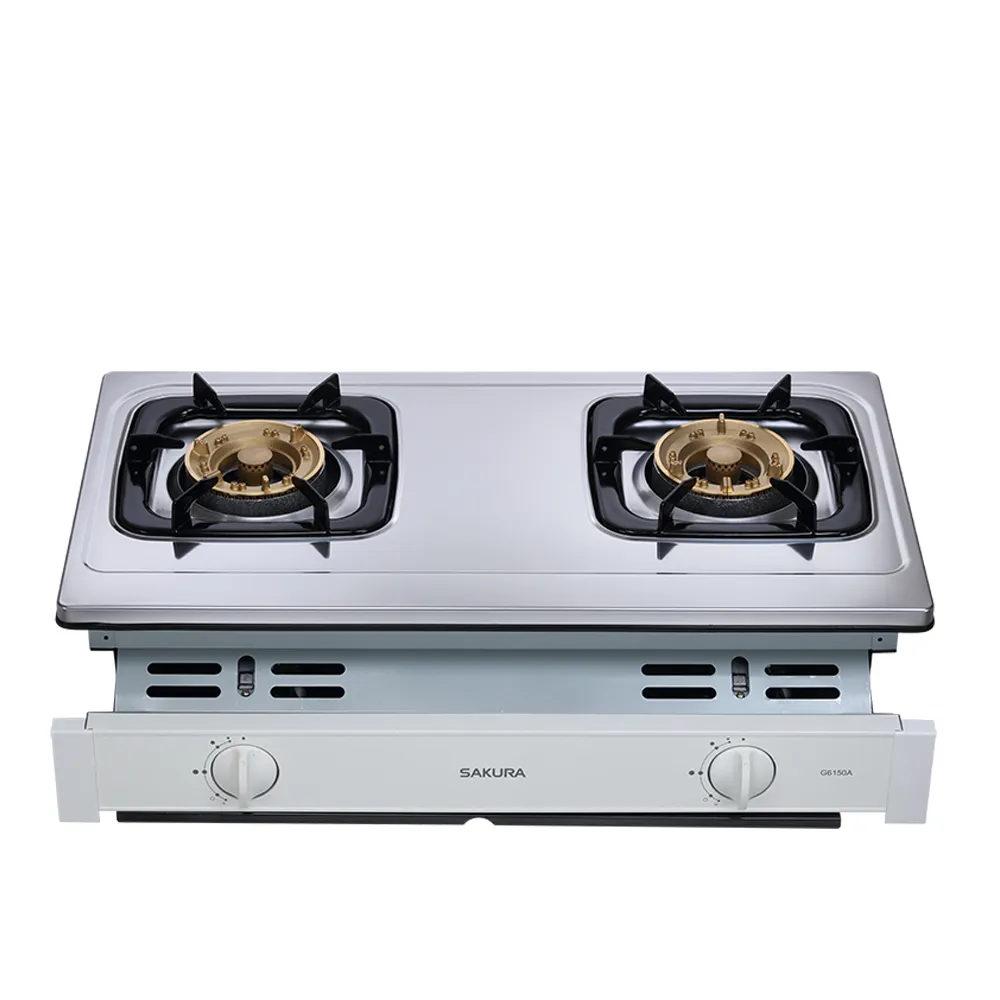 【SAKURA 櫻花】二口不鏽鋼面板安全爐嵌入爐 G-6150AS LPG/NG1 含基本安裝