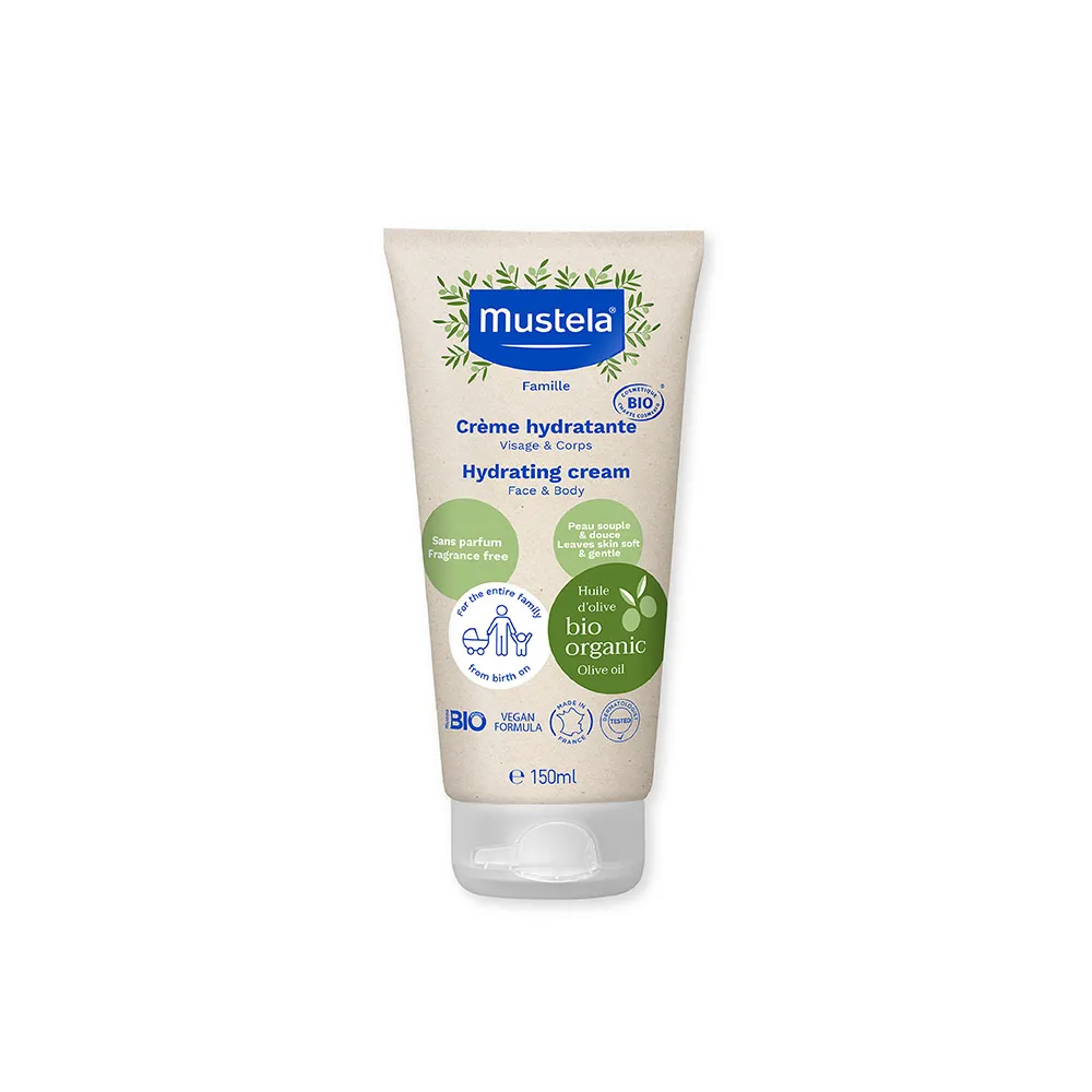 【Mustela 慕之恬廊】有機好橄潤膚乳150ml(無香 寶寶/成人/孕婦 乳液 面霜身體乳 歐盟ECOCERT+法國BIO認證)