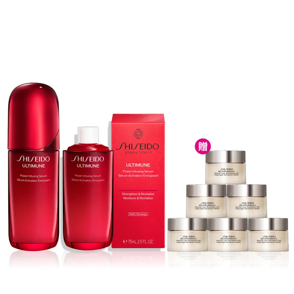 【SHISEIDO 資生堂國際櫃】小紅瓶肌底修護補給組(小紅瓶/精華液/保濕/抗老/修護/美容課程後可以使用)