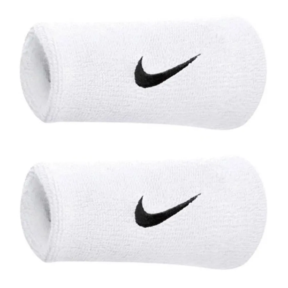 【NIKE 耐吉】SWOOSH 白色加長腕帶運動腕帶護腕 速乾吸濕排汗透氣材質籃球網球羽球棒球重訓(NNN05101OS)