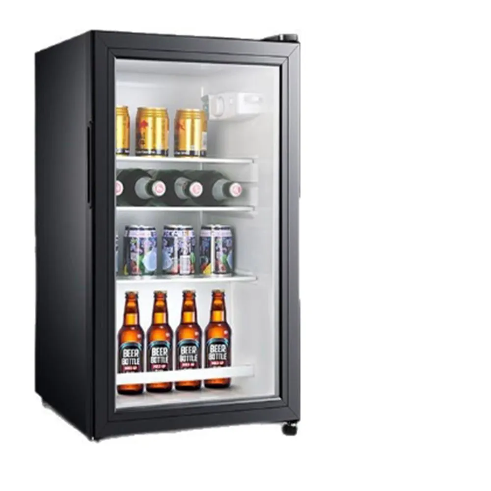 【Lexiang樂享】110v冷藏櫃56L 透明門冰吧冷藏飲料小冰箱小型冷櫃靜音酒櫃商用展示櫃小冰櫃(冷藏櫃/冰箱)