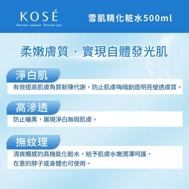 【KOSE 高絲】雪肌精500mL(贈 雪肌精360mL+100mL)