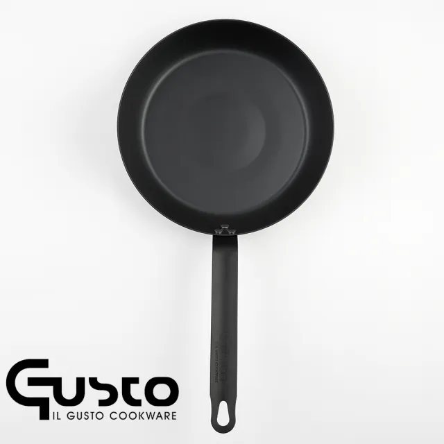 【GUSTO】藍鋼雙圈鐵鍋|平底鍋28cm(GUSTO3.0免開鍋)