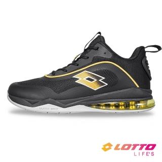 【LOTTO】男 獵鷹氣墊籃球鞋(黑金-LT6AMB6110)