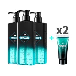 【MANCODES 左顏右色】清肌沐浴露400g(原廠公司貨)3入組送微酸潔面乳II(20g)2入