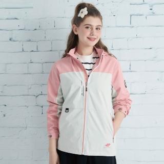 【Londa POLO】女版網裡外套(P267606)拼接粉白/帽子可拆式