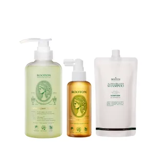 【ROOTON】官方直營 甦活植萃養髮組-洗髮精500ml+洗髮精補充包500ml+養髮液髮根噴霧150ml