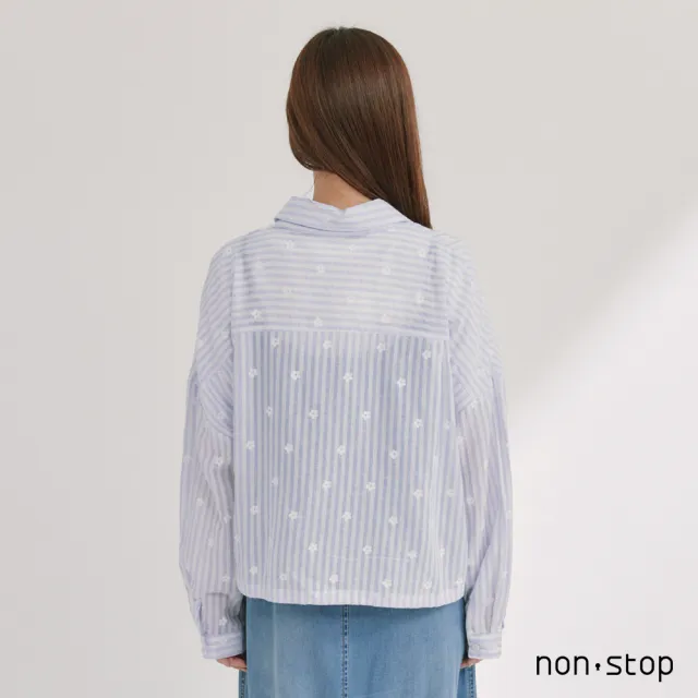 【non-stop】花語條紋短版襯衫-2色