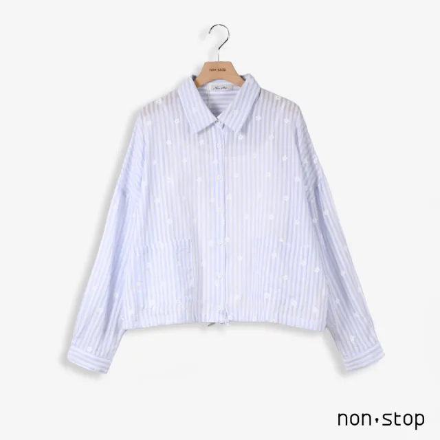 【non-stop】花語條紋短版襯衫-2色