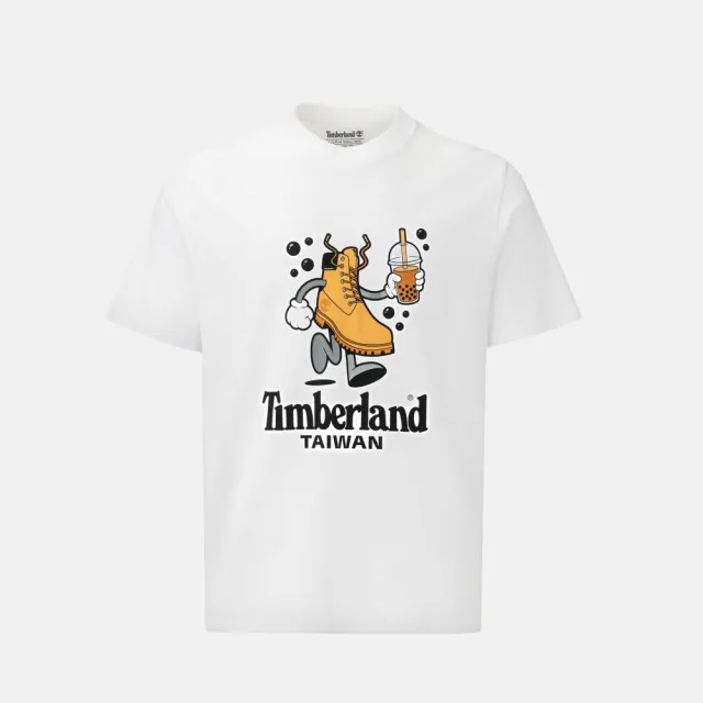 【Timberland】台灣限定款白色珍珠奶茶短袖T恤(0YHNPG08)