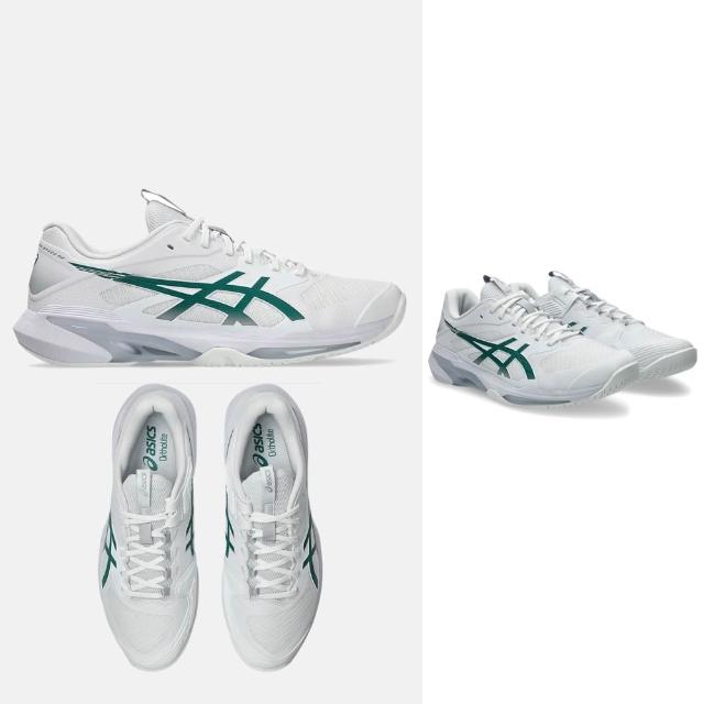 【asics 亞瑟士】SOLUTION SPEED FF 4 男款 網球鞋 1041A532-103 白深墨綠 速度全場型 溫網主題配色