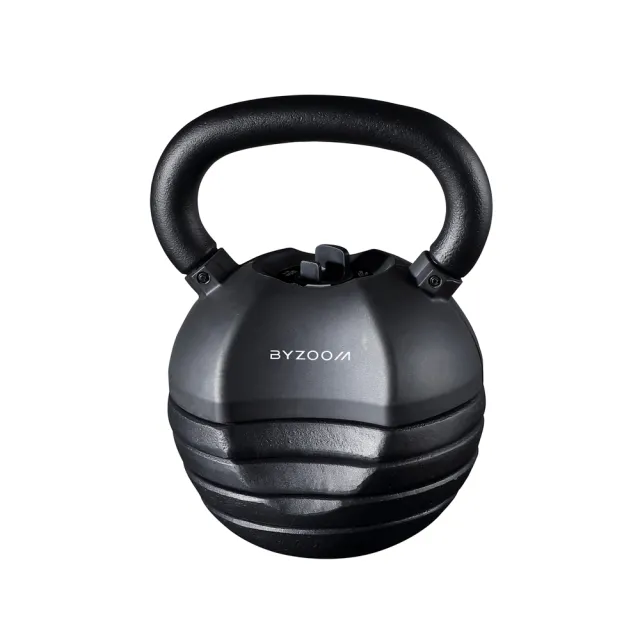 【BYZOOM FITNESS】Pure Series 50lb/約22.6kg 5段重量可調式啞鈴雙入+50lb/約22.6kg 5段重量可調式壺鈴 黑