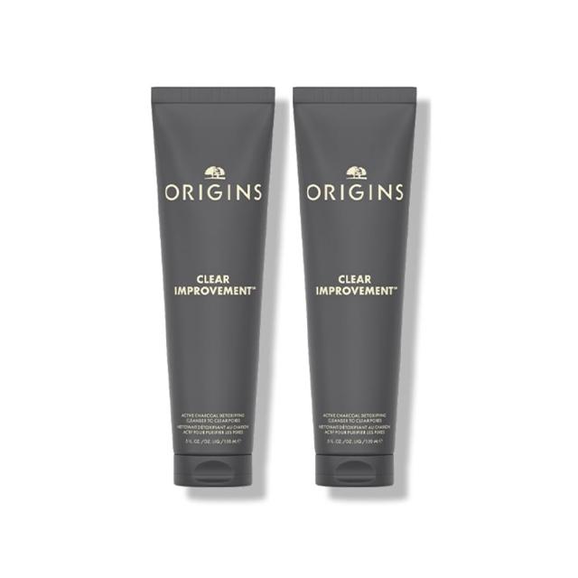 【ORIGINS 品木宣言】毛孔救星調理潔顏組(泥娃娃活性碳潔顏露150mlx2)
