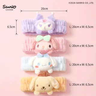 【SANRIO 三麗鷗】正版授權美樂蒂大耳狗酷洛米3D毛絨洗臉髮帶化妝髮圈蓬鬆柔軟閨蜜女友女兒生日兒童禮物