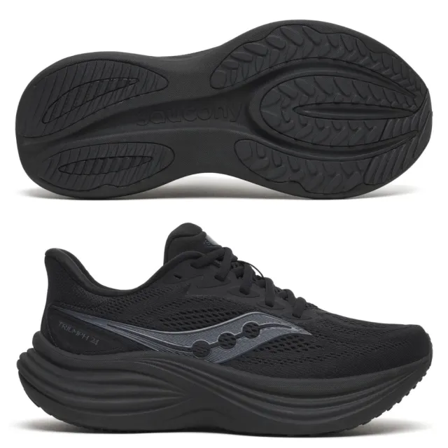【SAUCONY 索康尼】TRIUMPH 24 女款 慢跑鞋 一般楦 寬楦 S100999 白茶 象牙白 黑 冰河灰 緩衝 避震 勝利