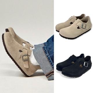 【BIRKENSTOCK 勃肯】London 麂皮包頭鞋 女 一般寬真皮 倫敦 經典軟木休閒鞋 反毛皮懶人鞋