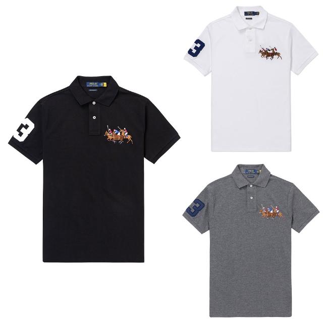 【RALPH LAUREN】RL POLO 經典刺繡3彩大馬短袖POLO衫 上衣-多色選(平輸品/百搭精選/春夏必備)