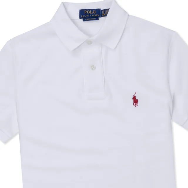 【RALPH LAUREN】RL POLO 經典刺繡小馬短袖Polo衫-白色 上衣(CUSTOM SLIM FIT/平輸品/)
