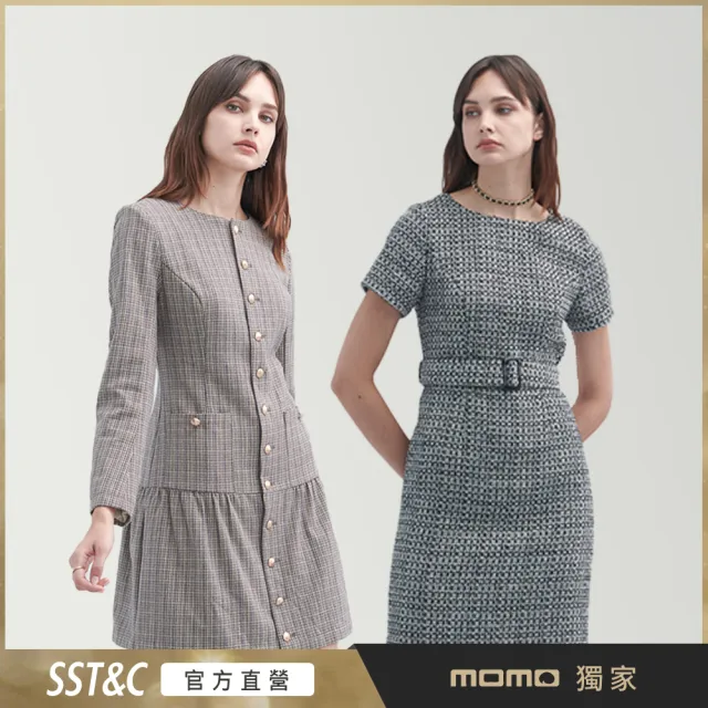 【SST&C】最後出清_618限定_女裝 秋冬款 方領/毛呢休閒洋裝-多款任選(限時4折)